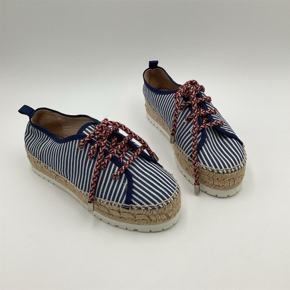 Botkier Wren Women's Blue Striped Espadrilles Flats‎ Size 6M